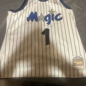 Mitchell & Ness White and Blue Orlando Magic Jersey Penny Hardaway